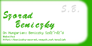 szorad beniczky business card